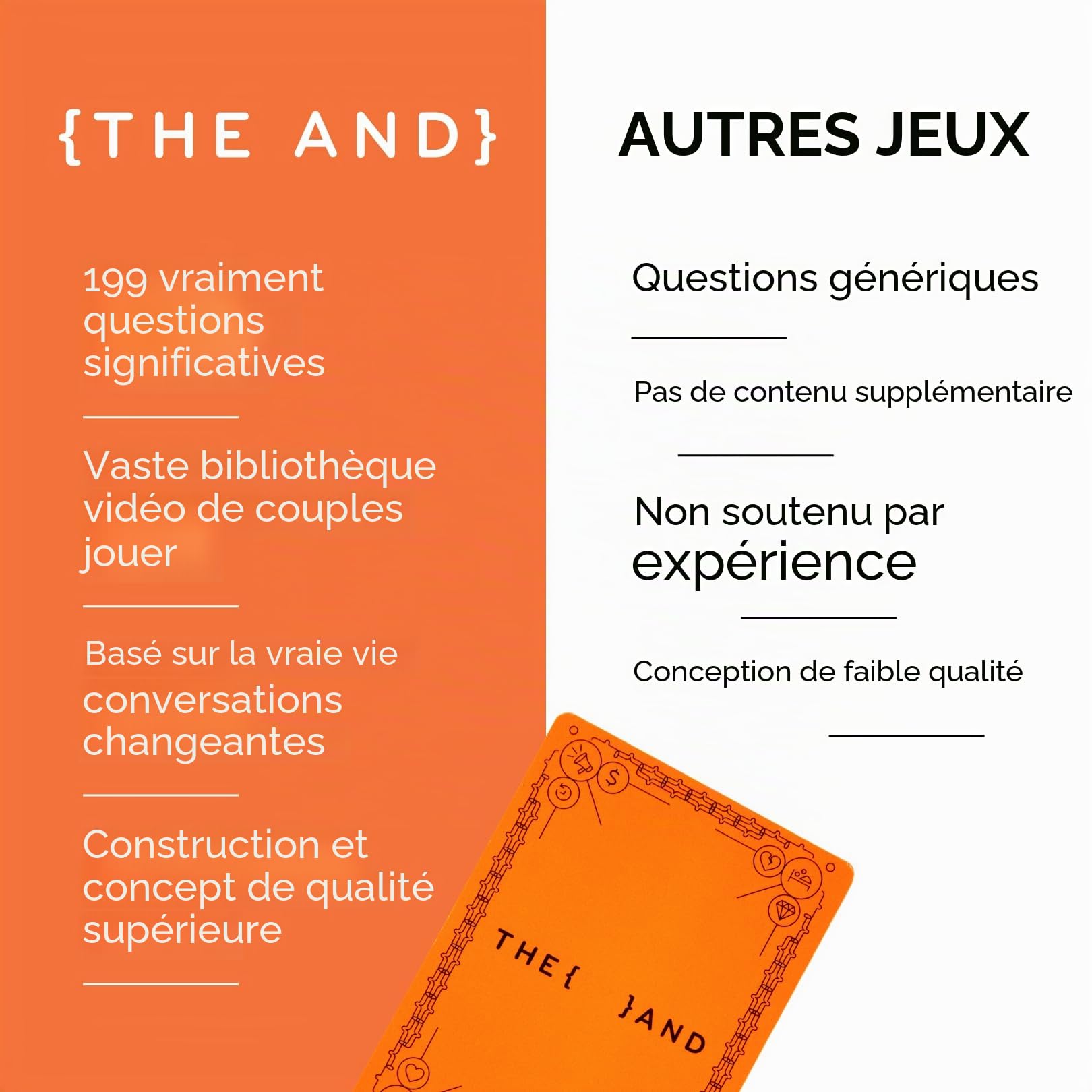 {THE AND} Édition Friends – Démarreurs de conversation pour faire des amis vos meilleurs amis – Jeu de cartes amusant pour apprendre à vous connaître avec des questions – Discussions profondes lors