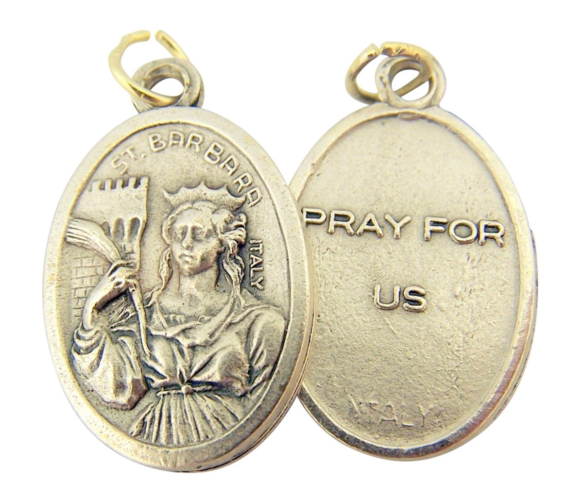 Catholic Patron Saint Medals Silver Toned Base, 1 Inch, Set of 2, Silver — view 19