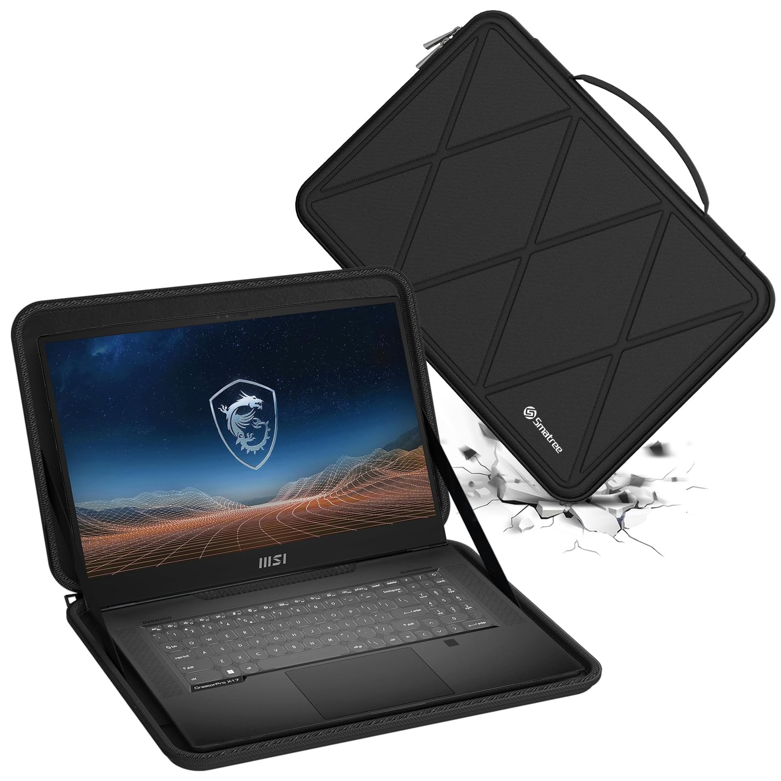 Smatree Funda Protectora de Eva Dura para Portátil de 17,3 Pulgadas MSI CreatorPro X17 /CreatorPro X17HX, para MSI Titan GT77HX/Titan GT77 Maletín Delgado y Antichoque para Portátil (X8331)
