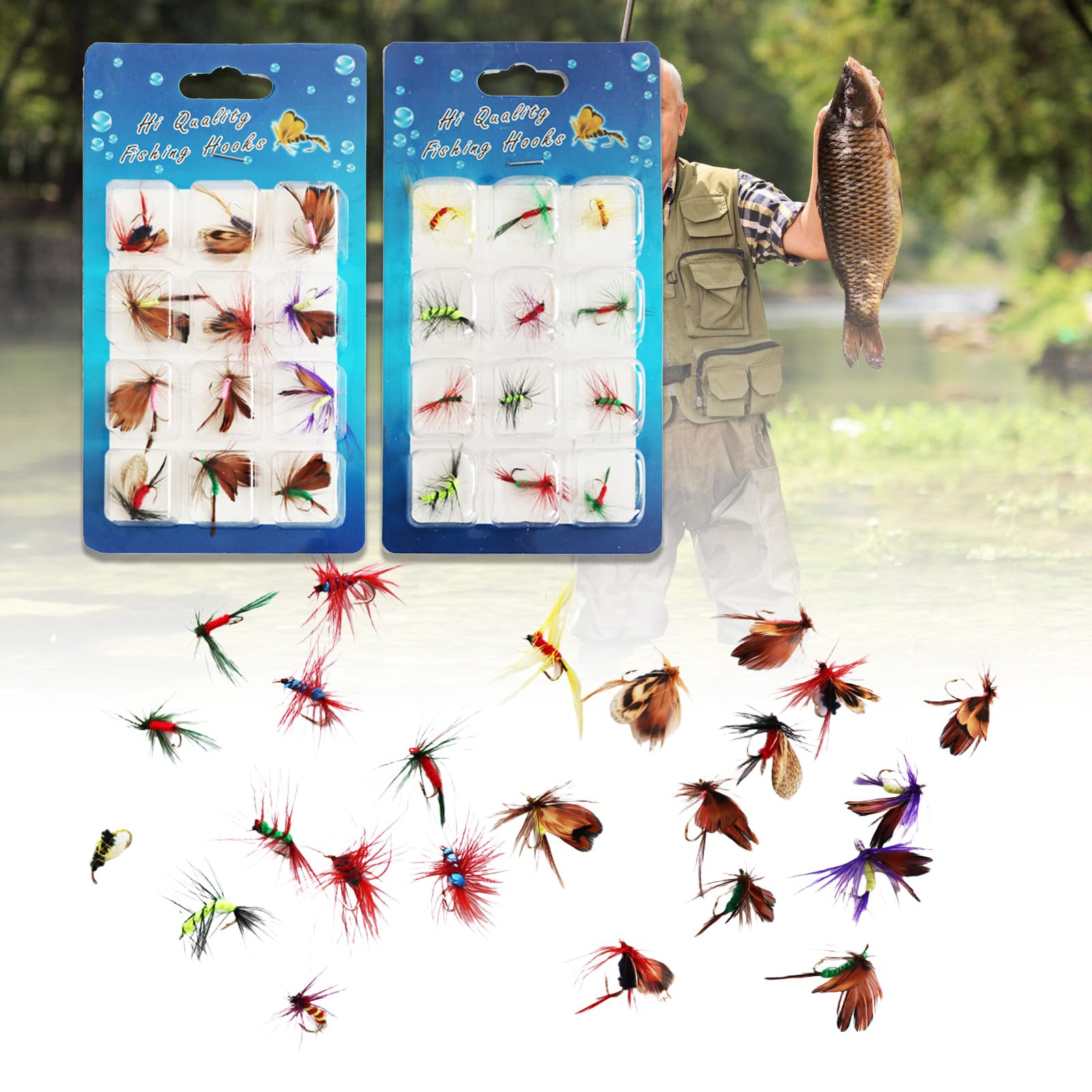 JOKOTI Fishing Fly Lures Fishing Dry/Wet Fly Swimbaits Boats Topwater Lures Fishing Trout Fly Fishing Lures