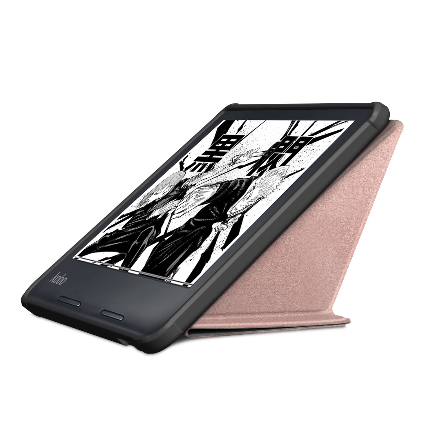 Étui Housse Avec Support Pour Kobo Libra 2 (7 Pouces) - Sommeil/réveil Automatique, Protection Chocs, Microfibre - Inclut Stylet