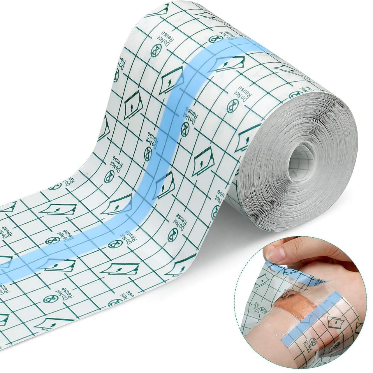 Transparent Stretch Adhesive Bandage Waterproof Clear Adhesive Bandages Dressing Tape for Tattoo Initial Healing and Skin Protective Dressing Tape 5CM*5M