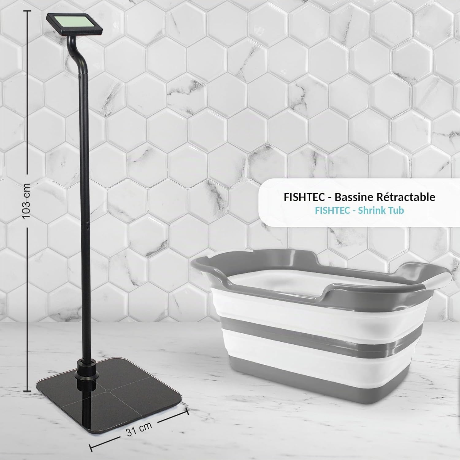 Vibell Pesa Persona Easy Reading con schermo ravvicinato – Bilancia, grande schermo e lettura in altezza, ultra piatta, grandi cifre, retroilluminazione – Carico massimo di 180 Kg, nero