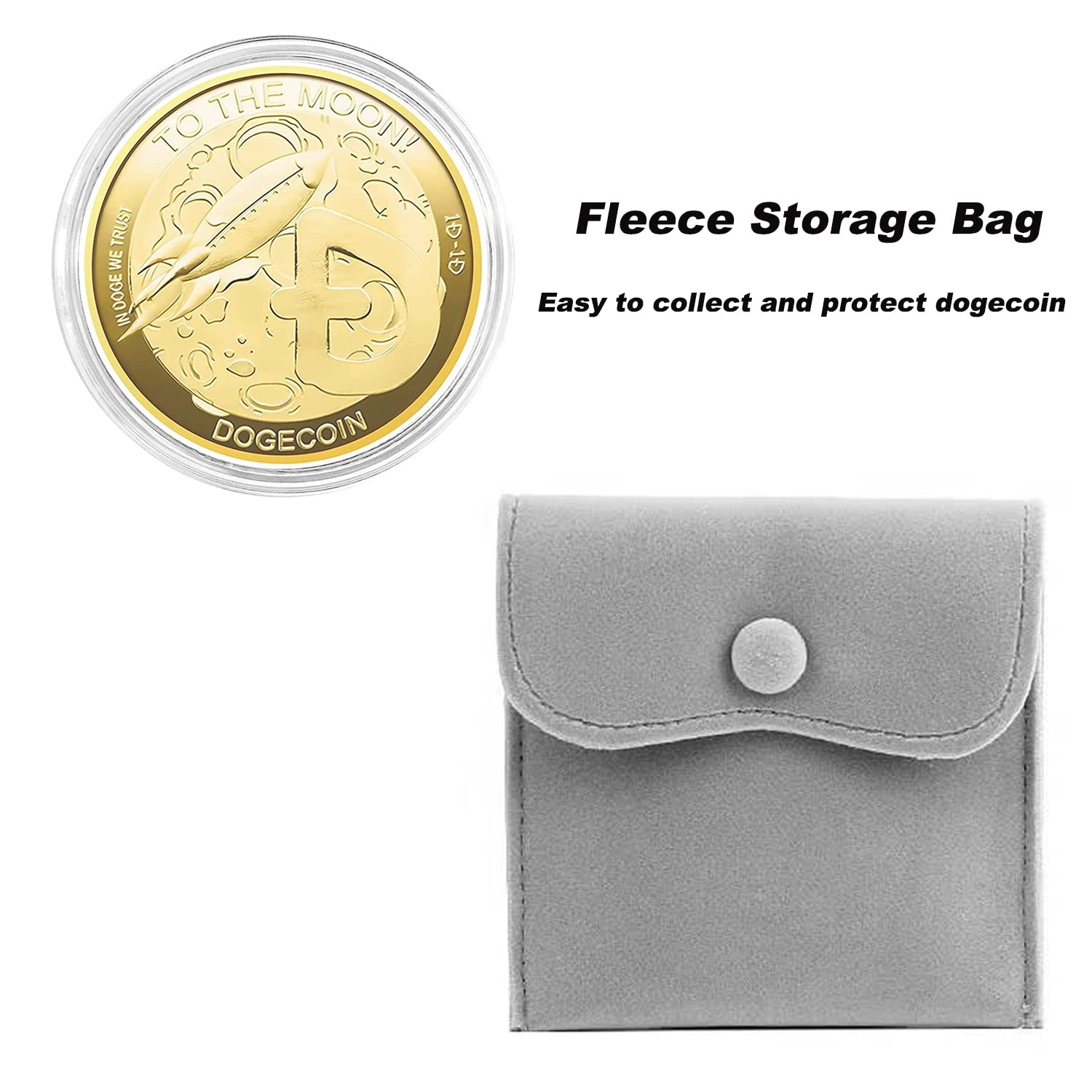 GRECAZO Dogecoin - Moneda conmemorativa chapada en oro, 2 unidades, 2021,  moneda coleccionable de edición limitada con funda protectora (dorado +  plateado) : Amazon.com.mx: Juguetes y Juegos