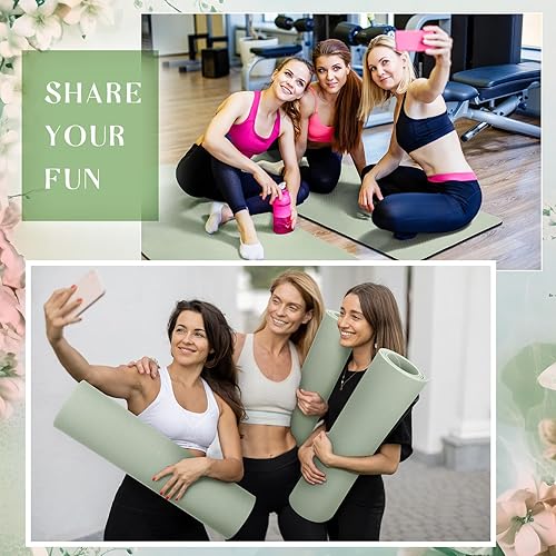 Miniatura 6 de Timgle Paquete de 6 alfombrillas de yoga antideslizantes a granel para ejercicio, esterilla de yoga gruesa, antideslizante, resistente a desgarros,