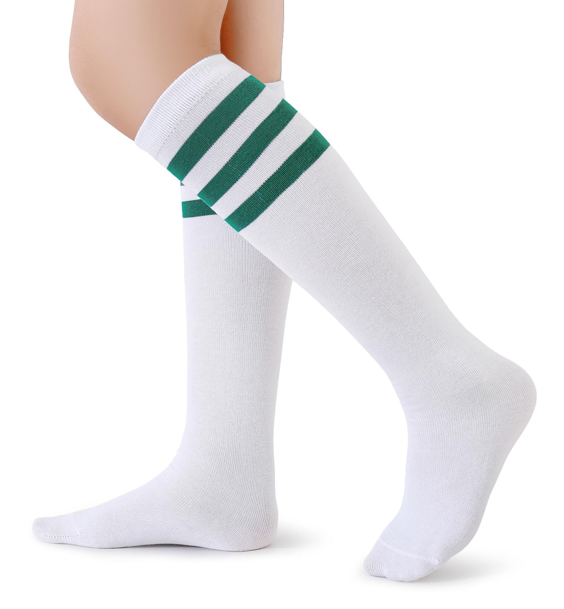 Henwarry Boys Girls Knee High Tube Socks Classical Stripes Athletic Socks