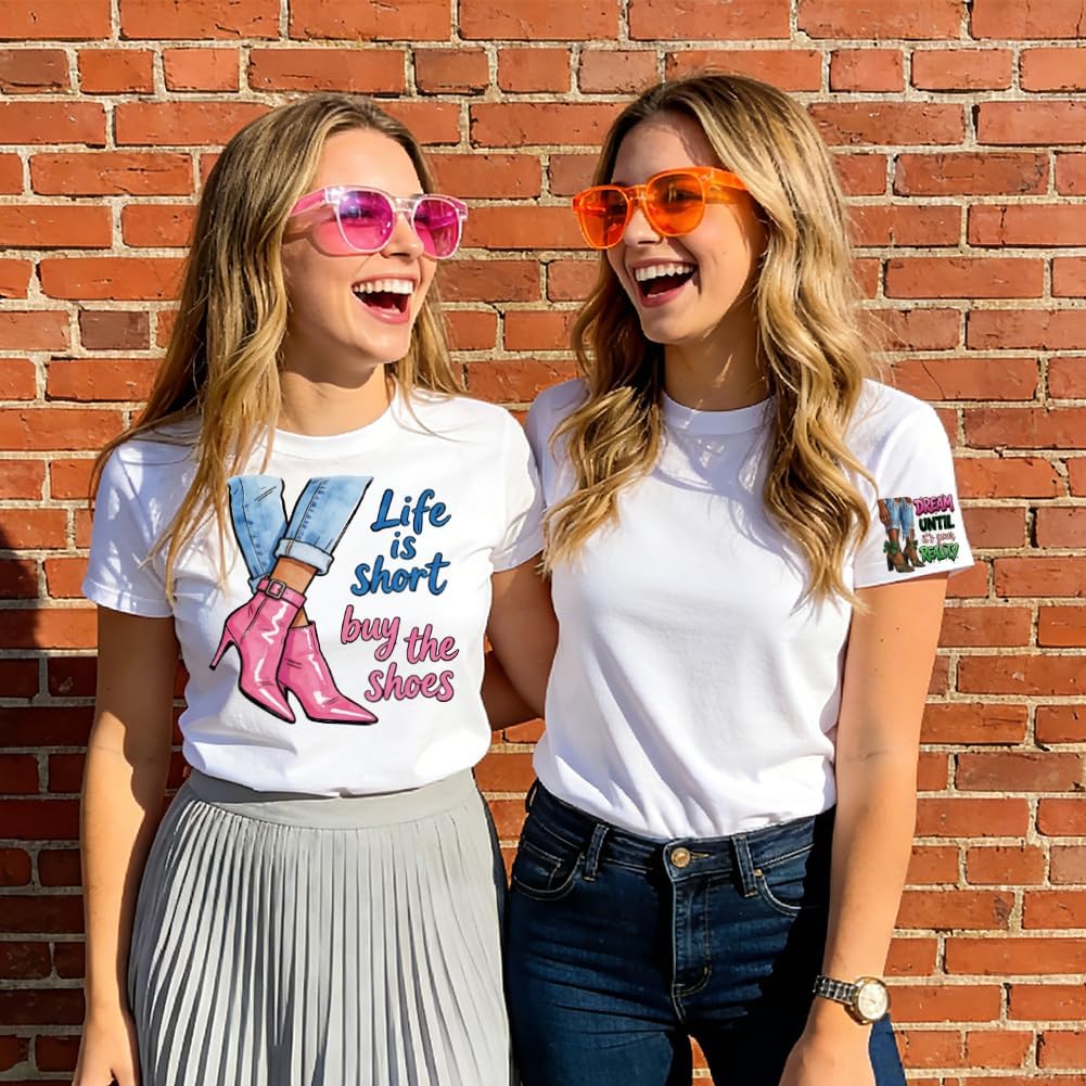 SUPERDANT 16 Pcs Fashion Girl Funny Text Iron On Transfers Women High Heels 8 Styles Heat Transfer Stickers Ready to Press Decals for T Shirt Customization Jackets Personal Apparel Projects image 5
