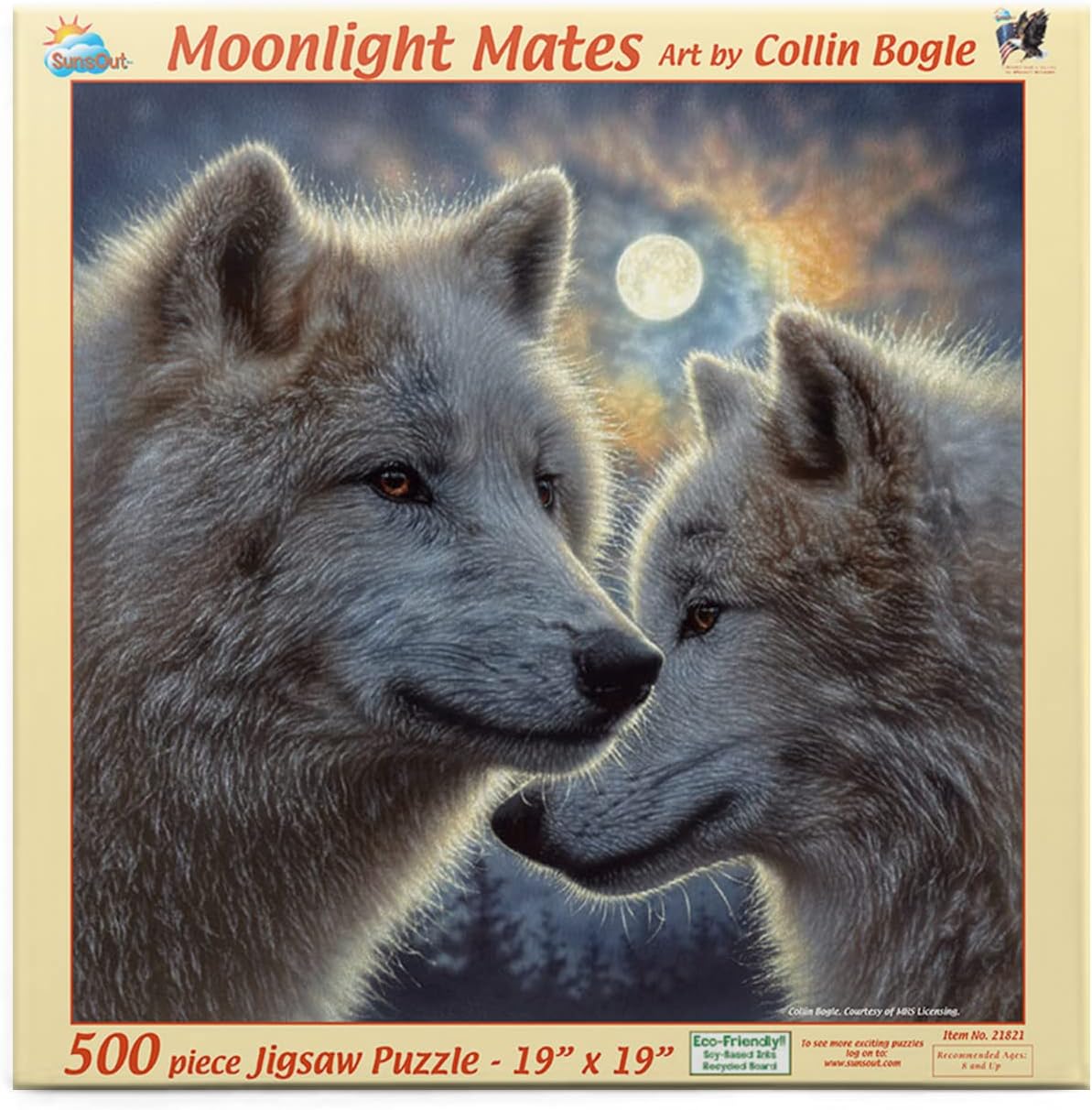 SUNSOUT INC - Moonlight Mates - 500 pc Jigsaw Puzzle by Artist: Collin Bogle - Finished Size 19" x 19" - MPN# 21821