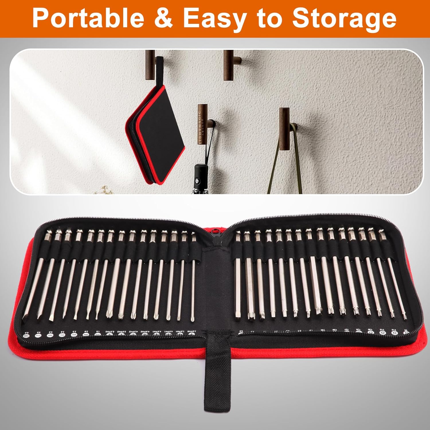 4 Inch 30 Pcs Assortment Screwdriver Bit Set Portable Long Torx Bit Set S2 Alloy Steel Magnetic Allen Wrench Drill Bit Set Impact 1/4 Hex Shank Bit Set for DIY Home Use