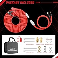 Vista 7 de Cables de puente resistentes, calibre 1/0, 1500 amperios, 20 pies, cables de batería de refuerzo con kit de instalación permanente y enchufe