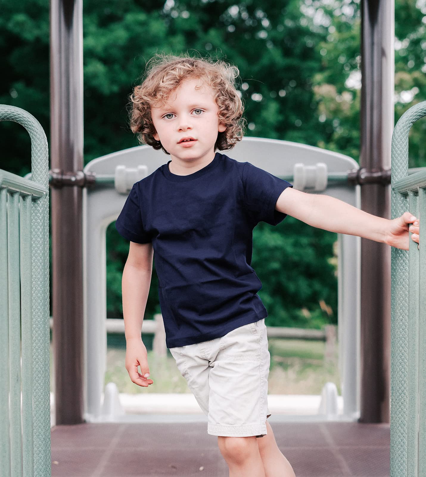 LAPASA Pacco da 4 T-Shirt 100% Cotone Bambini e Ragazzi Unisex K01 - Abbigliamento Estivo Magliette Manica Corta Colori Assortiti Tinta Unica Fantasie