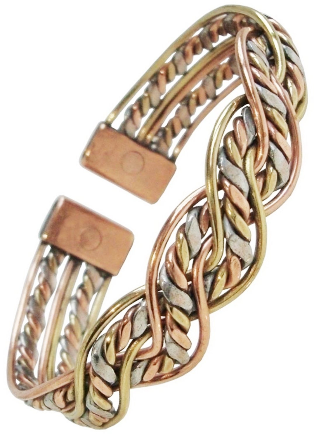 Women's Multicoloured Mexican Twist Copper Bangle