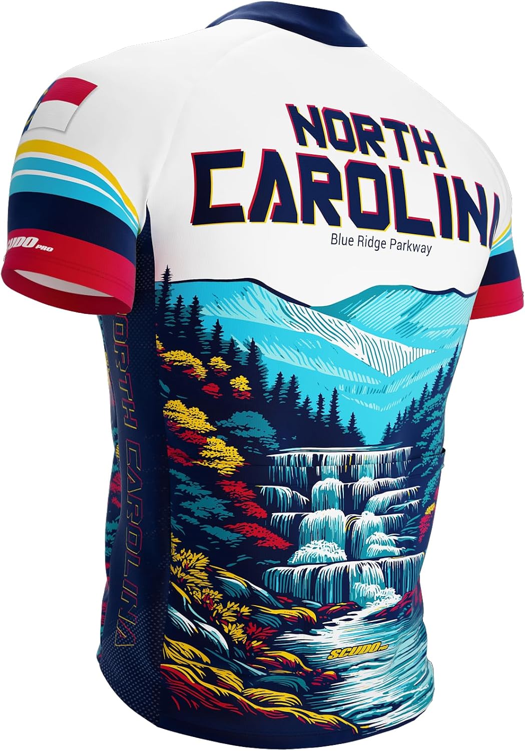 ScudoPro US State North Carolina Short Sleeve Cycling Jersey for Men