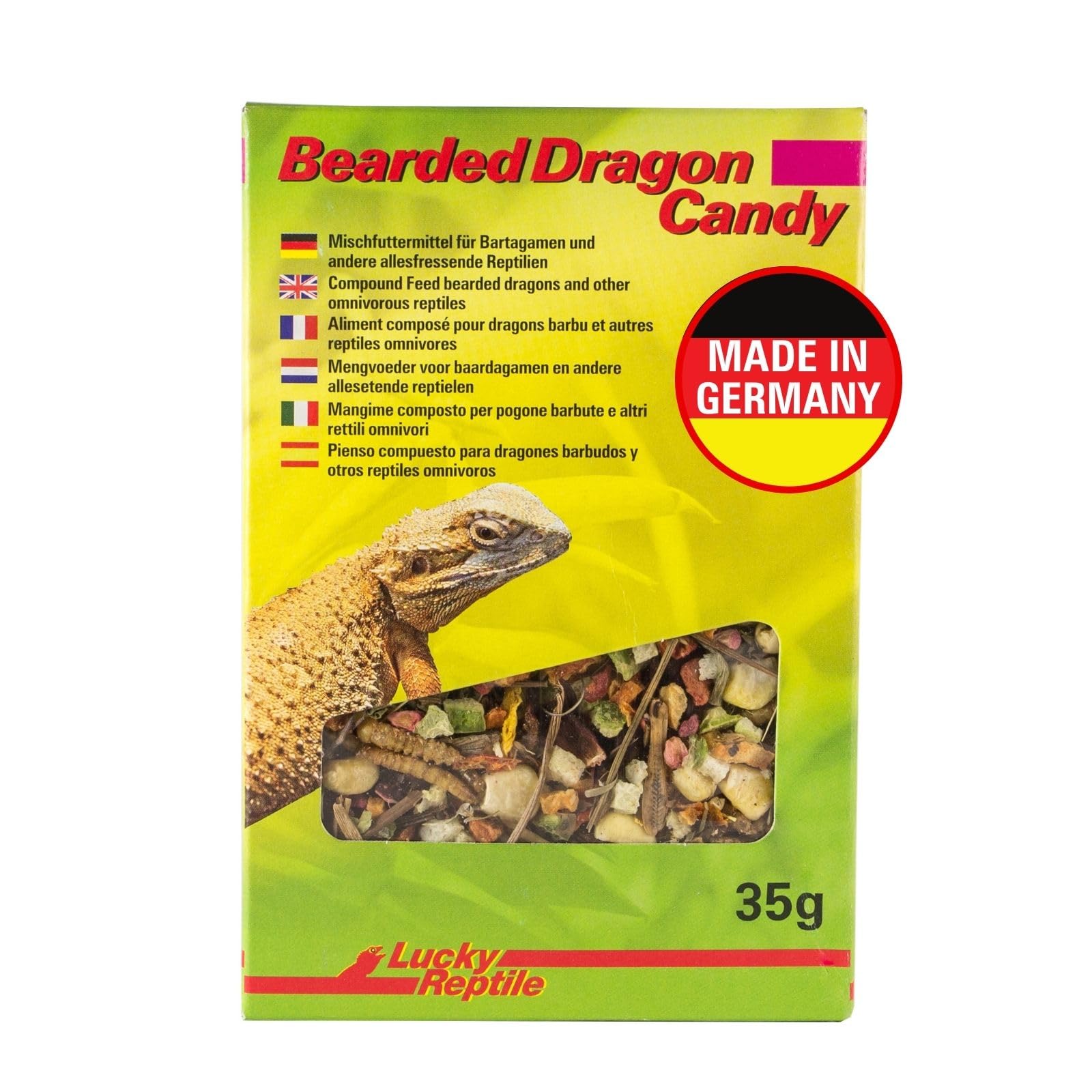 Lucky Reptile Bearded Dragon Candy Leckerbissen – Mischung aus Gemüse, Früchten, Blüten und Insekten