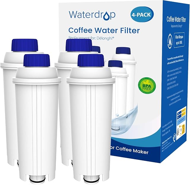 Waterdrop Coffee Machine Water Filter, Replacement for DeLonghi DLSC002, DLS C002, 9310926, SER3017, 5513292811 and Espresso Coffee Maker of ECAM ETAM EC800 EC680 BCO (4)
