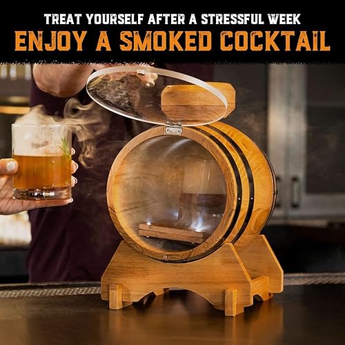 Miniatura 3 de Old Fashioned Bourbon Whisky Smoker Kit  Juego de barril premium, roble de Estados Unidos  Kit de ahumador de cóctel con antorcha  Regalos de whisky