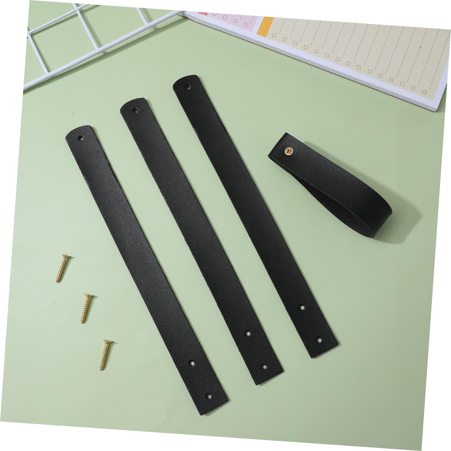 4 Pcs Crochets Muraux en Cuir Noir Style Bohème pour Supports de Tringle à Rideaux, Installation Facile, pour Salle de Bain Cuisine
