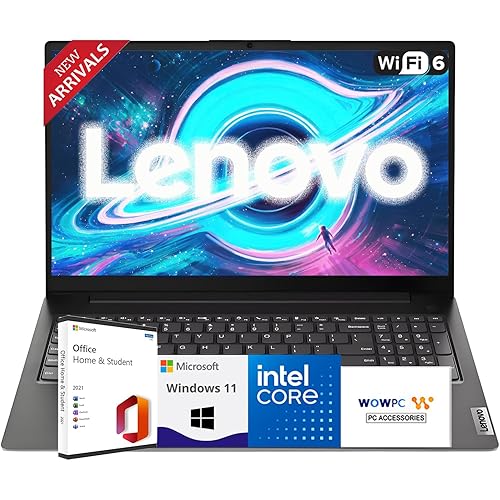 Lenovo New V15 Business Laptop 2025/2026 Edition, 15.6" FHD Display, Intel High-Performance CPU, 16GB RAM, 1TB SSD, Windows 11 with Microsoft Office, Ultra-Quiet Design, Long Battery Life, WOWPC