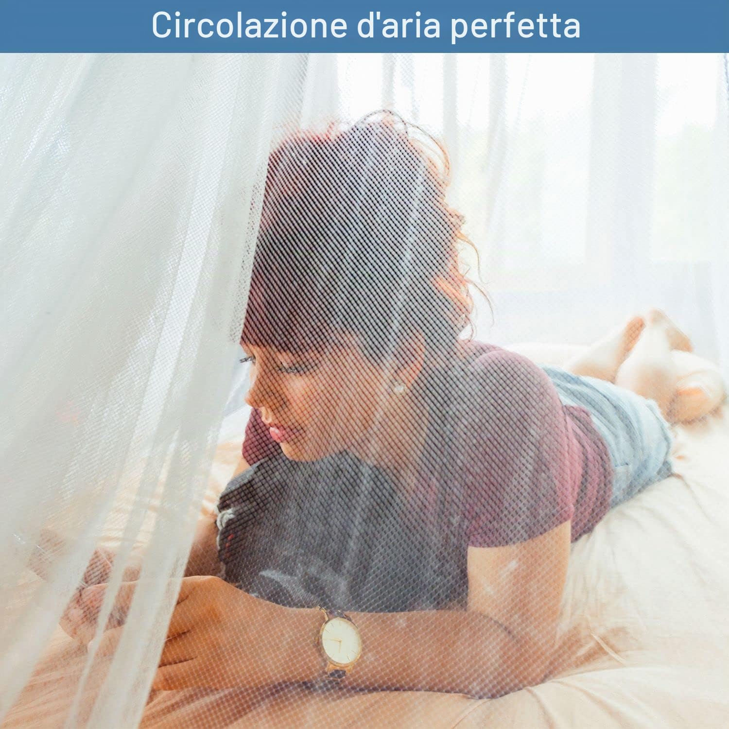 Zanzariera da Letto Matrimoniale | Portatile da Viaggio, Due Apertura | Baldacchino Letto Singolo e King Size | Antizanzare & Rete Zanzare Leggera