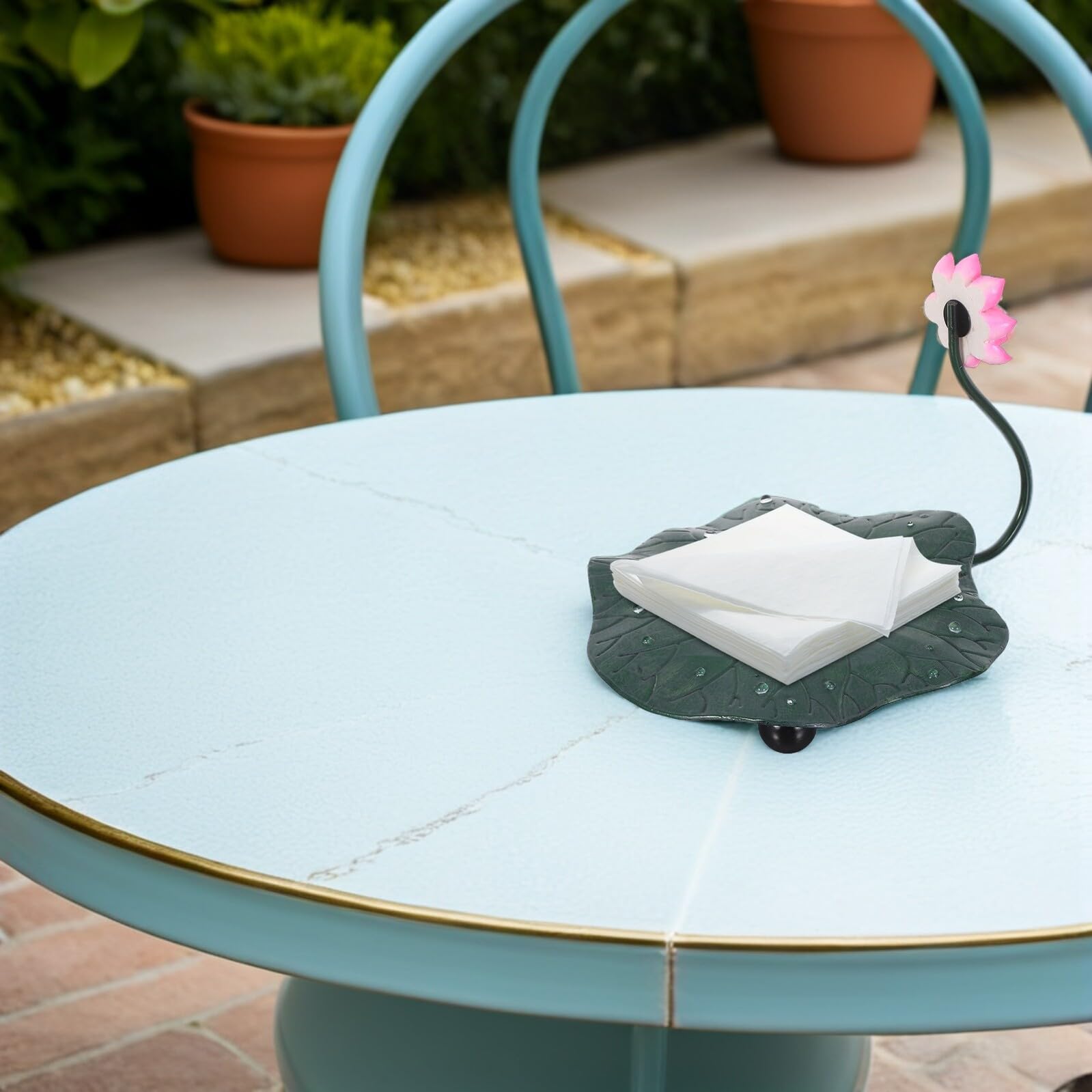 Servilletero de Loto Decorativo para Mesa de Restaurante en Hierro Diseño Flor para Cocina y Eventos Elegantes