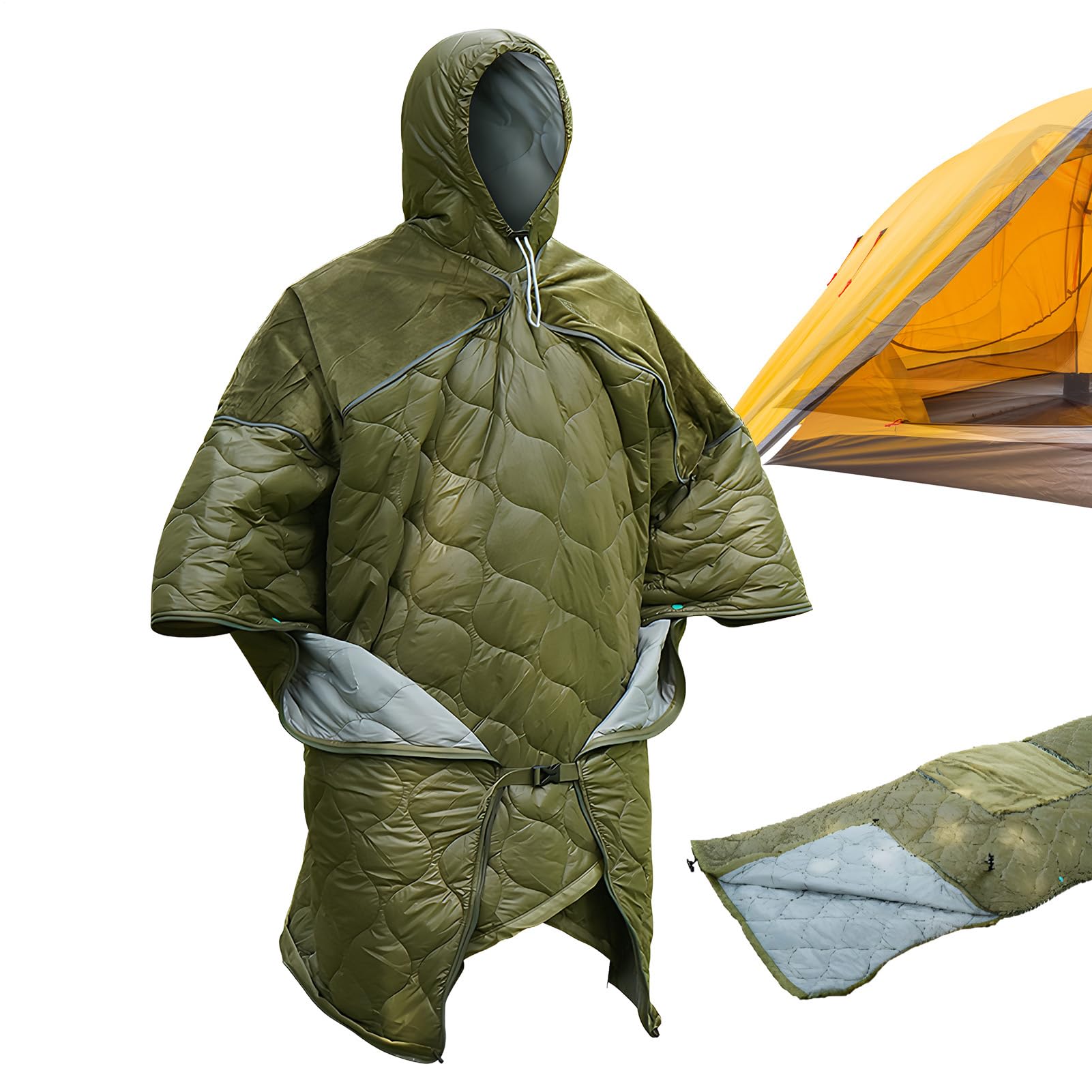 Manta portátil para actividades al aire libre | Manta con capucha portátil y cómoda, para camping, senderismo, actividades al aire libre, invierno, estadio, casa, y viaje