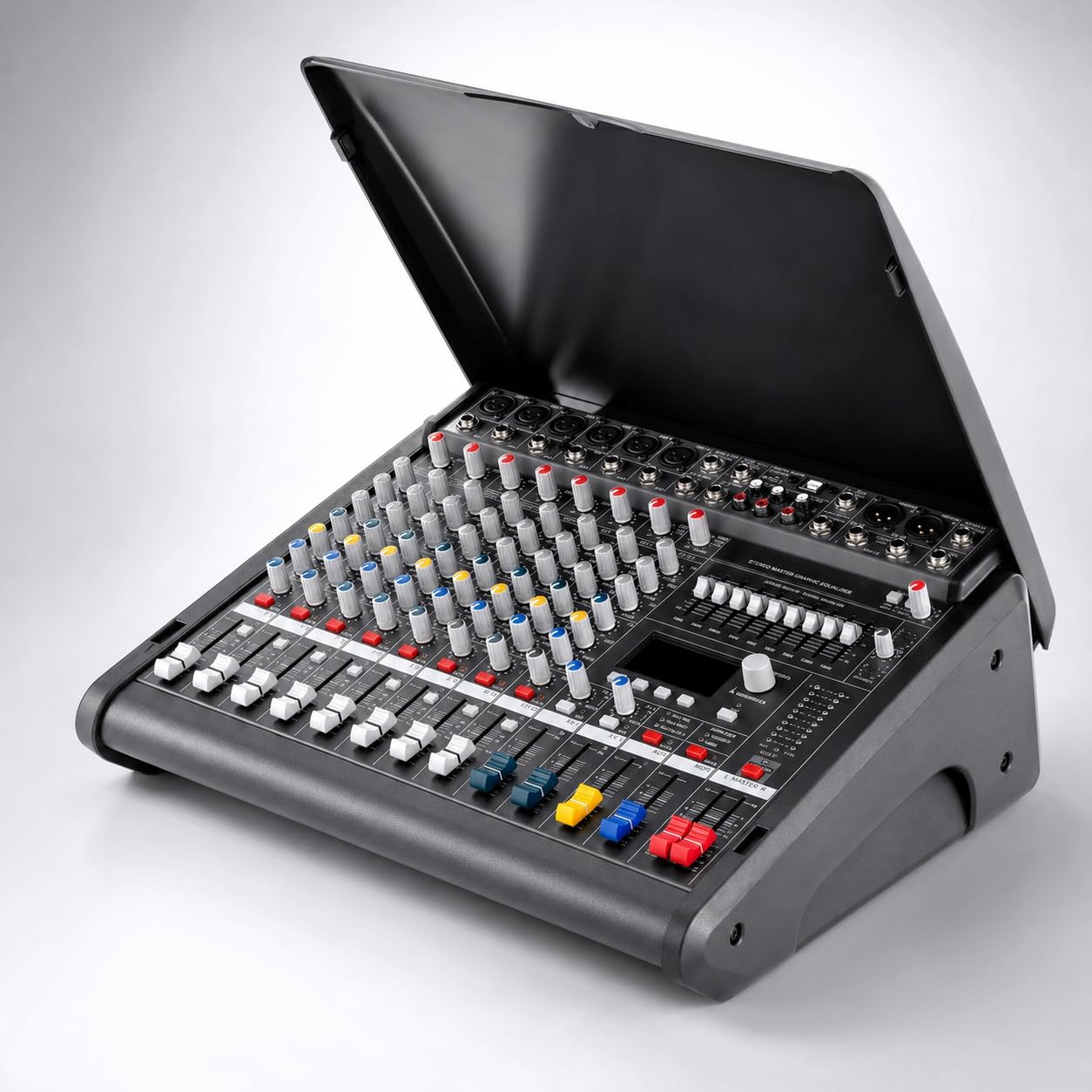 PM600-3 Zasilana konsola miksera audio 2 x 1000 W 4Ω 6+2-kanałowa profesjonalna płyta miksująca DJ
