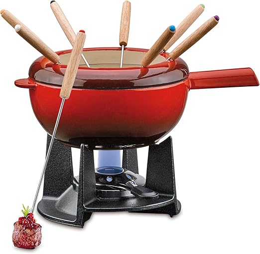 SAAS Fee 18/8 Stainless Steel Fondue Set, Red, 20 cm