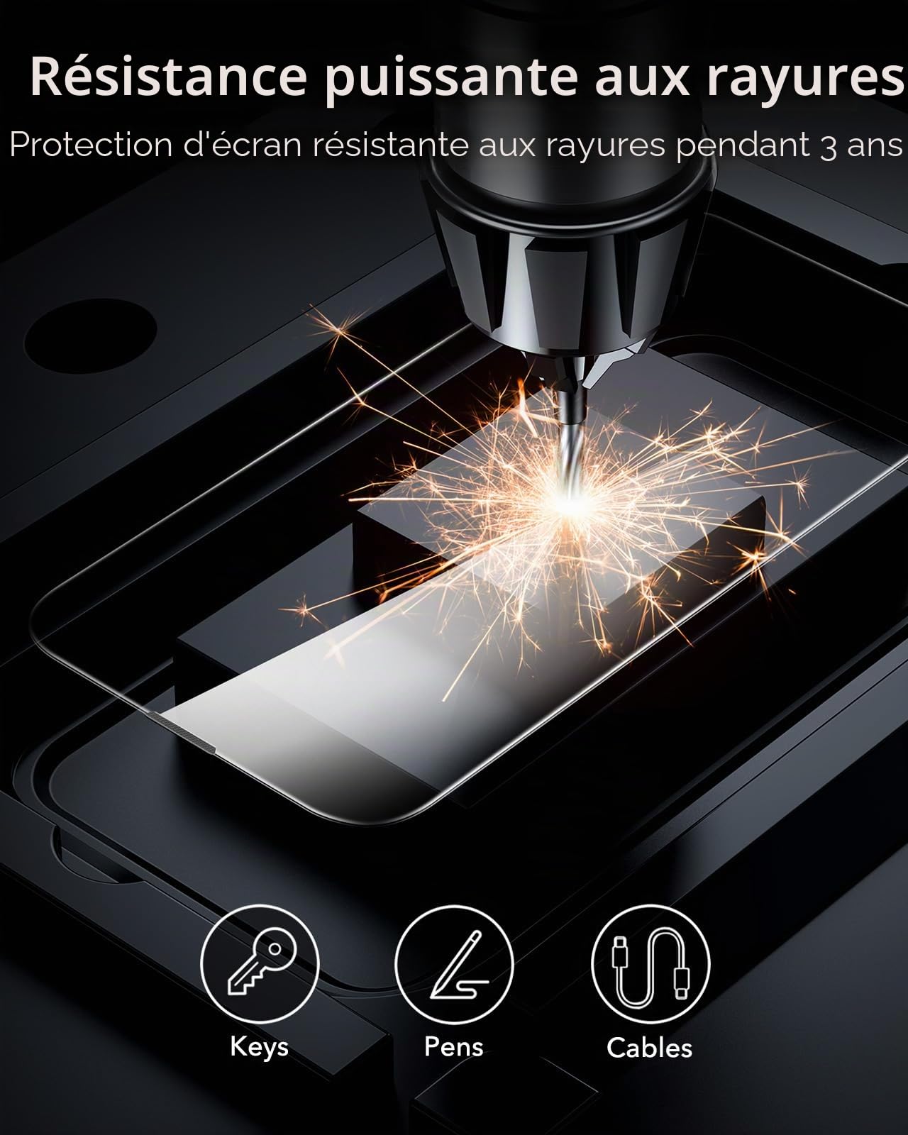 ESR 3 Pièces Verre Trempé pour iPhone 17e/iPhone 16e/iPhone 14/iPhone 13/iPhone 13 Pro, Cadre D'installation Facile, Ultra Résistant, Film Protection écran, Anti-rayures, Protection Militaire