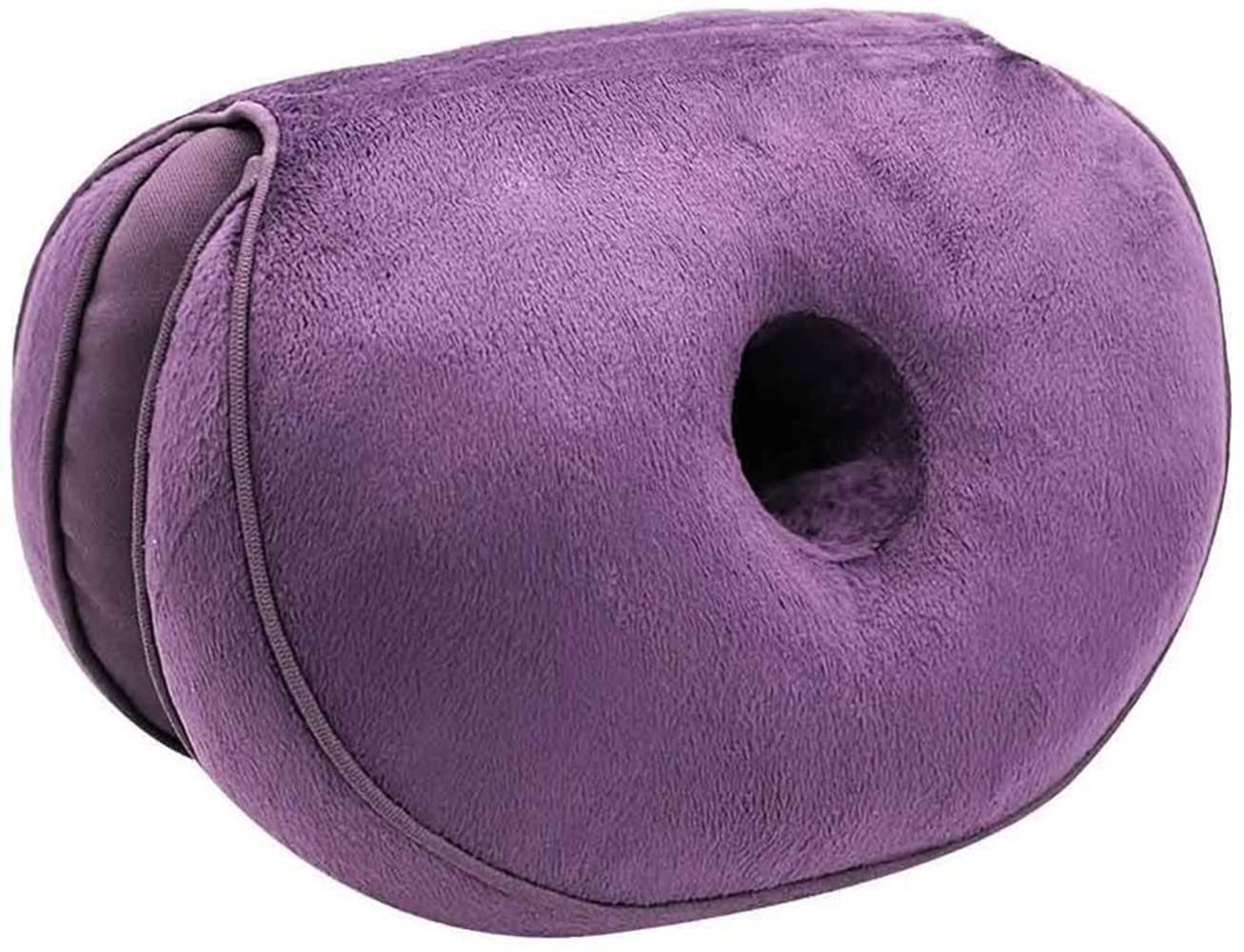 Hozora Purple Dual Comfort Cushion Lift Hips Up Seat Pad Cushion, Lift Hips Up Seat Cushion, Folding Orthopedic Memory Foam Support Cushion For Sciatica, Tailbone And Hip Pain Pressure Relief On The Back (Purple)