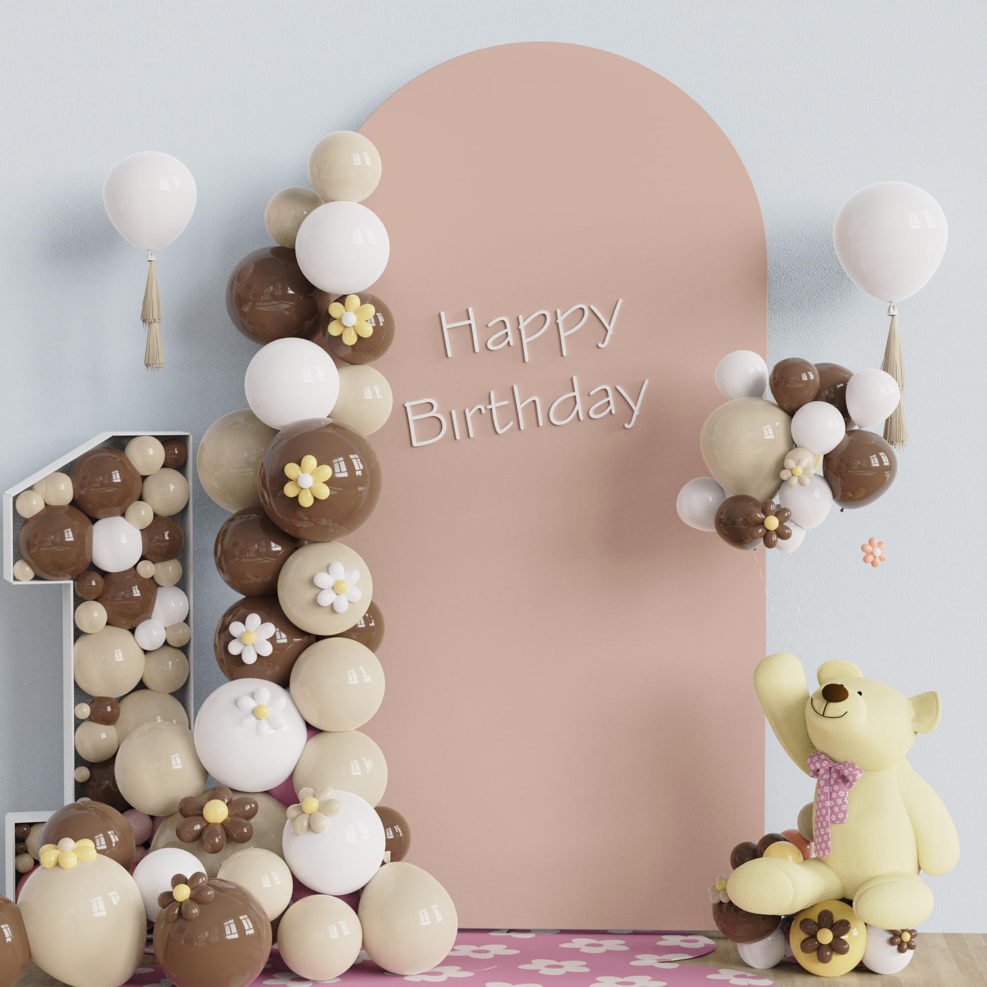 Fomcet 6.6FT Wedding Arch Cover Nude Spandex Fitted Fabric Arch Backdrop Cover Round Top Chiara Backdrop Covers for Birthday Party Baby Shower Wedding