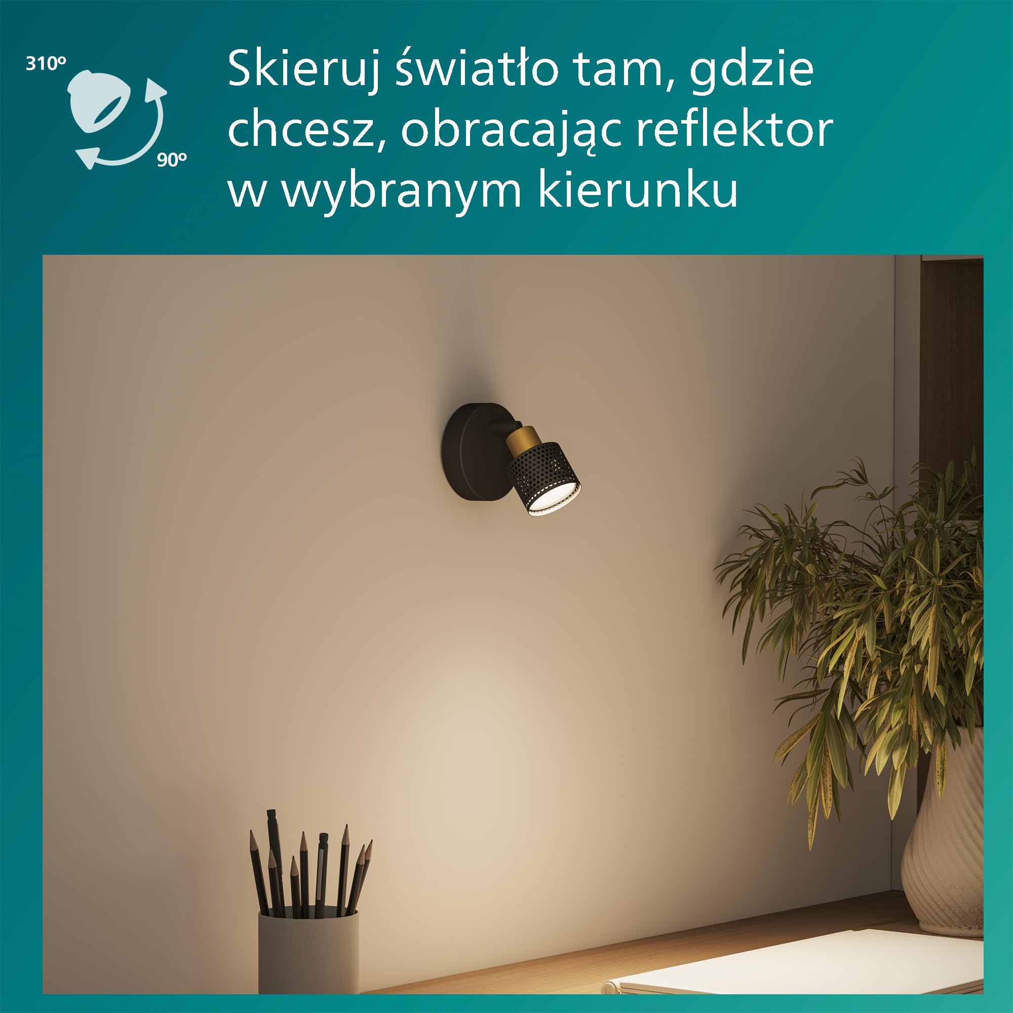 Philips Niall Spot 1 głowica GU10 nie wchodzi w zakres dostawy, mosiądz, IP20