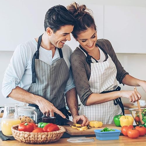 Miniatura 8 de Vremi Recipientes de silicona para almacenamiento de alimentos con tapas de plástico herméticas sin BPA – Juego de 4 recipientes plegables pequeños