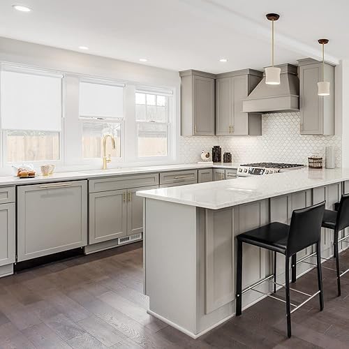 Miniatura 4 de CHICOLOGY - Persianas enrollables, sin cordón, para el hogar, accesorio de ventana, persianas de puerta, con filtración de luz, blanco chantilly