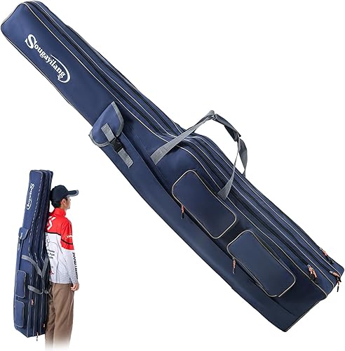 Miniatura 3 de Sougayilang Estuche Organizador para Caña de Pescar Bolsa de Almacenamiento de Poste Portador de Caña de Pescar y Carrete Organizador para Viajes