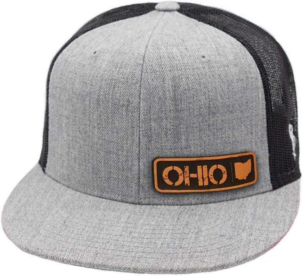 Ohio Native' Leather Patch Hat Flat Trucker