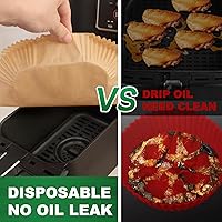 Vista 3 de 125 forros desechables grandes para freidora de aire compatibles con freidora de aire familiar Chefman XL de 8 cuartos de galón, cuadrado de 9