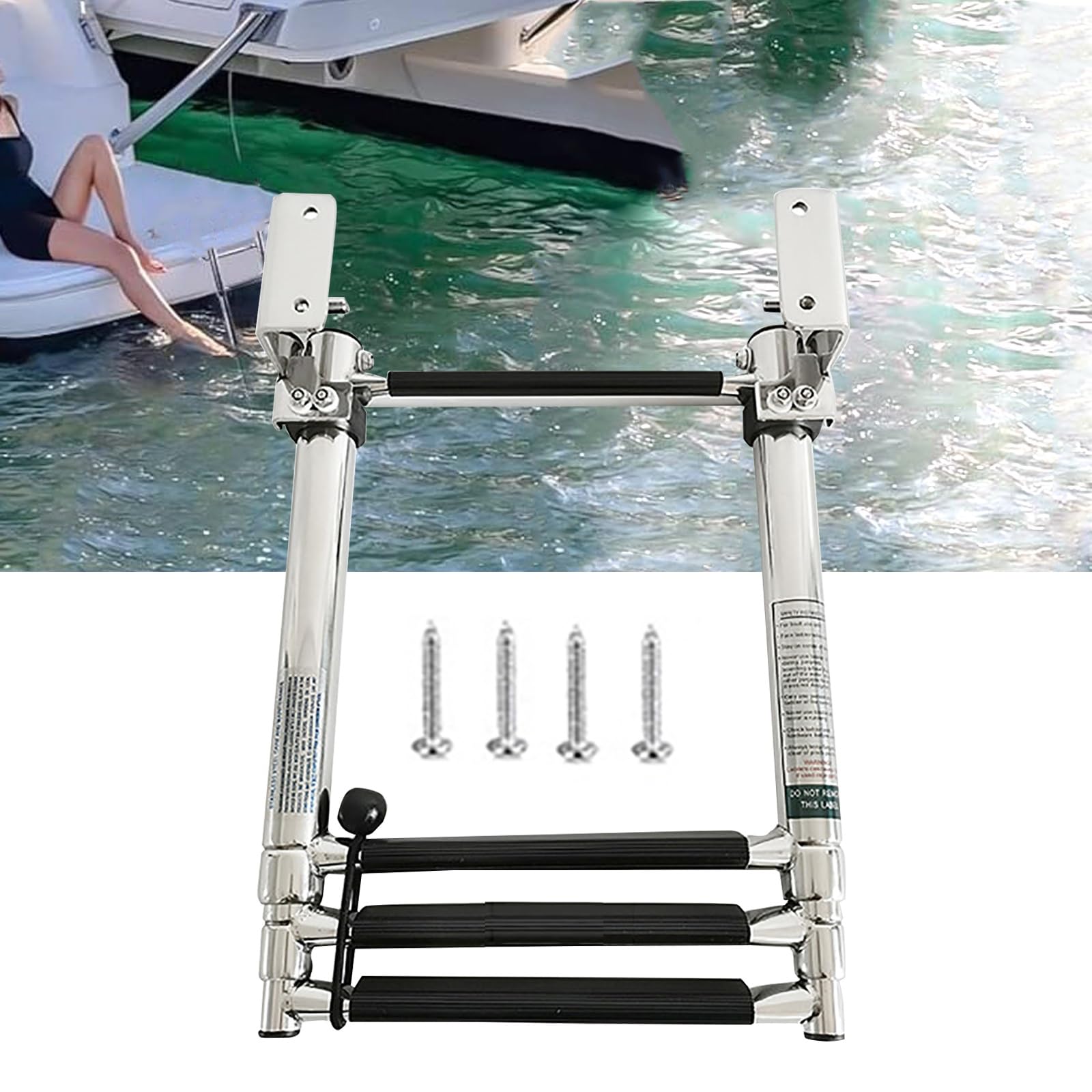 Scala Telescopica A 3 Gradini Per Barca Resistente, Scala Telescopica Per Piattaforma Da Bagno In Acciaio Inossidabile, Gradino Allungabile Per Yacht Da Barca