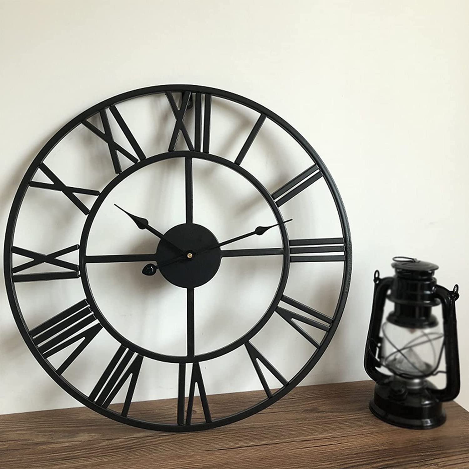 Zegary ścienne Zegar ścienny Metalowe Nowoczesne Zegary Ścienne Na Baterie Cichy Zegar Z Cyframi Rzymskimi Do Dekoracji Ścian W Domu Biurowym Zegary ścienne (Color : Blu, Size : 60 * 60cm)