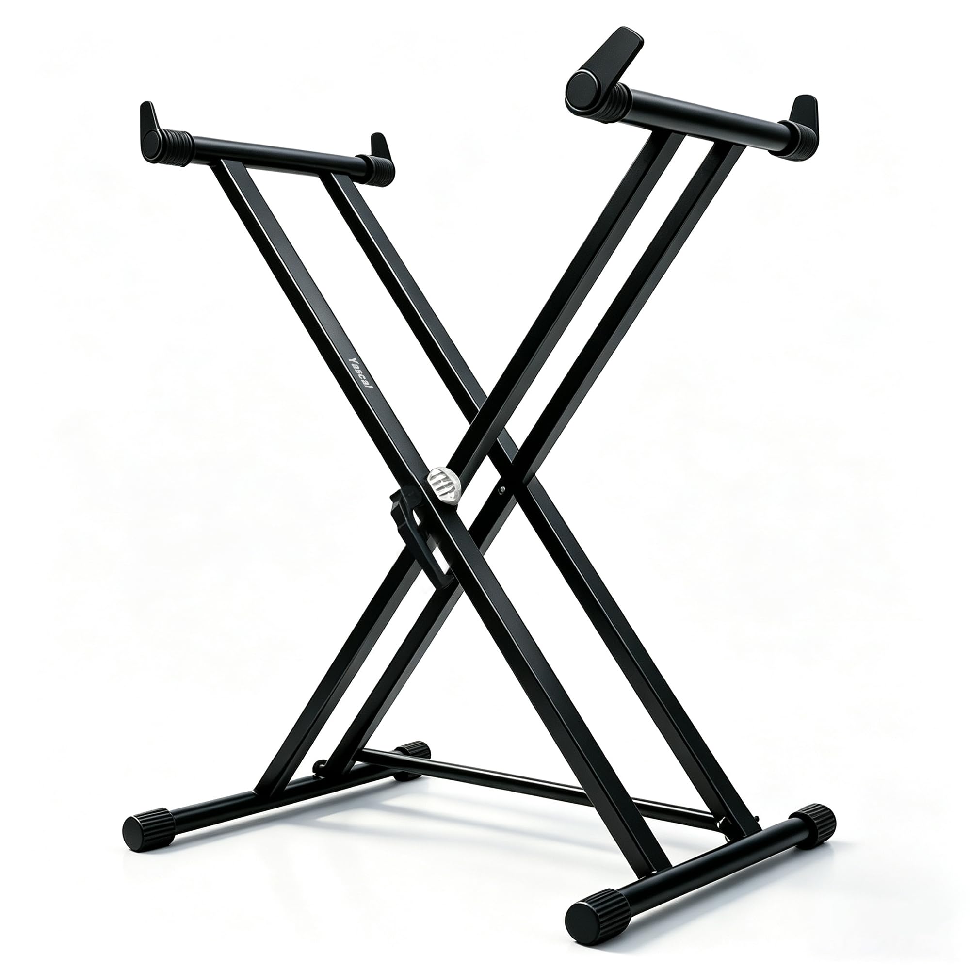 Double X Digital Piano Ständer für 61-88 Tasten Keyboards, Heavy Duty | Ständer mit dreieckiger Stützstange, Sustain-Pedal-Stopper, verstellbare Gummileitbleche