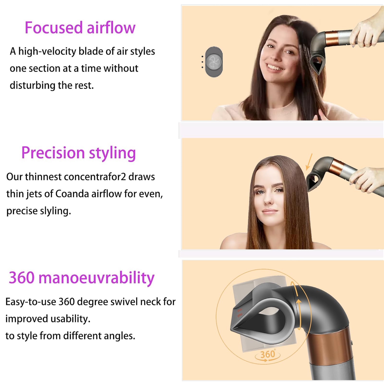 Buse de précision pour Dyson Airwrap HS01/HS05 styling lame concentrateur