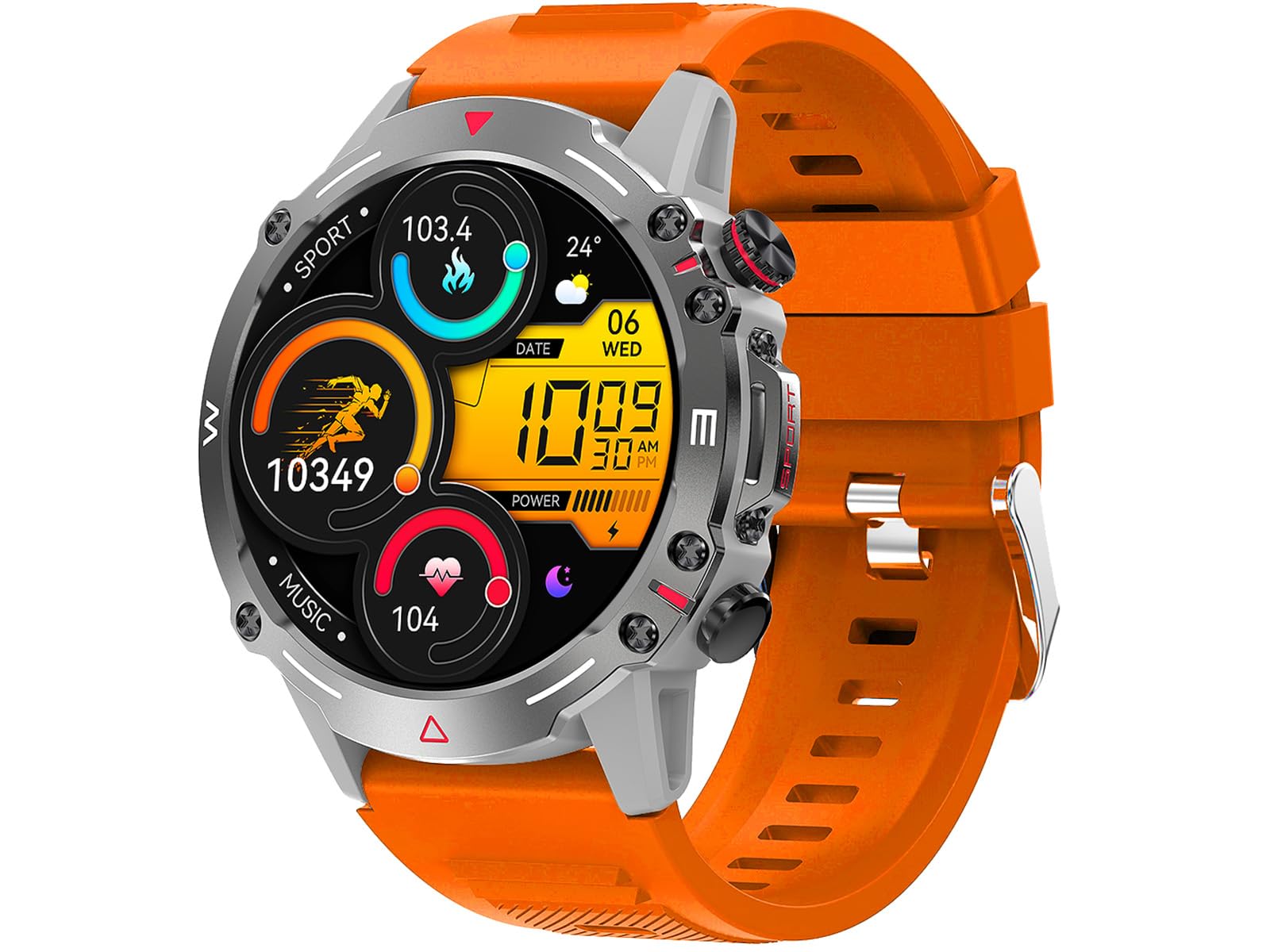 Trevi T-FIT 510 A Smarwatch z funkcją bezprzewodowego połączenia, duży wyświetlacz AMOLED 1,43", inteligentny zegarek do kontroli aktywności fizycznej i stanu zdrowia, monitorowanie snu,