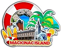 Vista 1 de Mackinac Island Michigan USA - Imán de madera para nevera, monumentos 3D, recuerdos coleccionables, decoración hecha a mano -2769