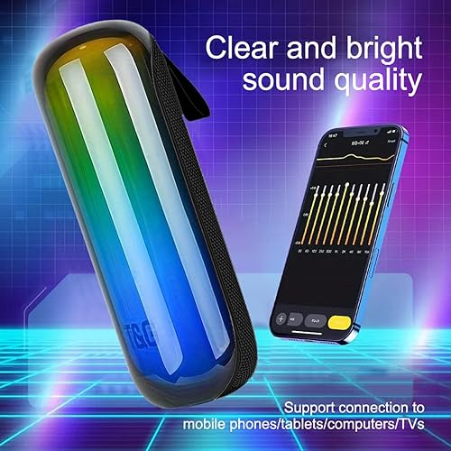 Miniatura 6 de T&G Altavoces Bluetooth, altavoz estéreo inalámbrico portátil con luces de colores, IPX4 impermeable, elefante blanco, regalos para adultos, sonido