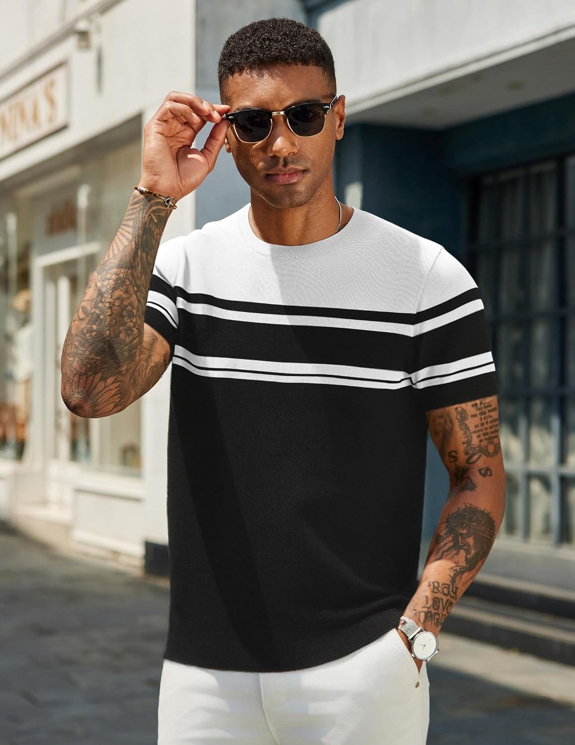COOFANDY Men's Casual T-Shirts Short Sleeve Crewneck Pullover Classic Knit Tee Shirts