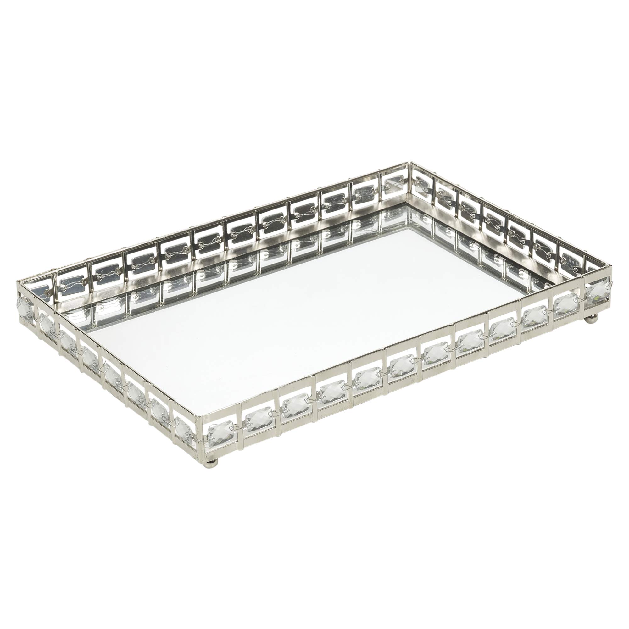 Urbn Living (Round, 20Cm) Silver Mirror Trays | Decorative Display Stands