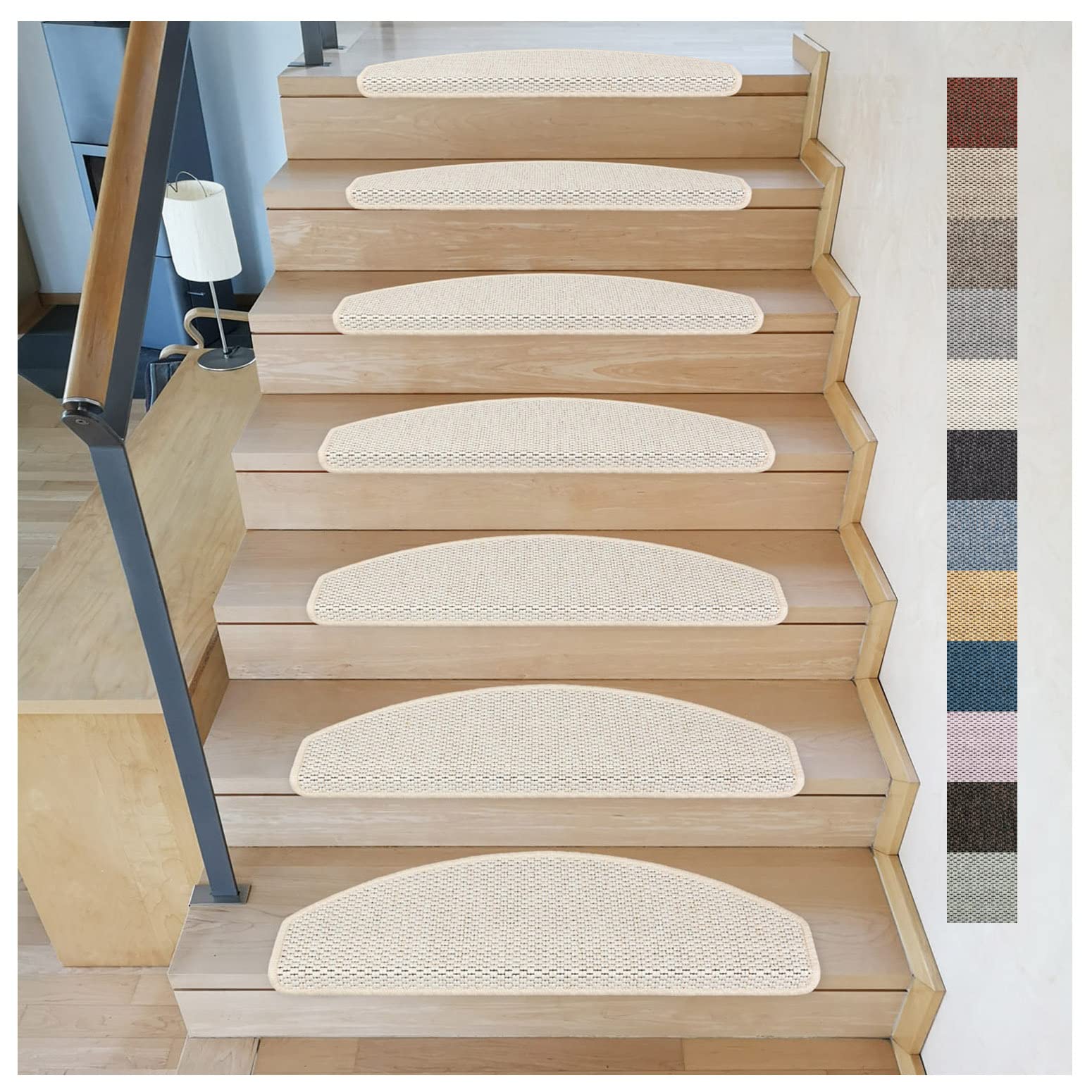 Kettelservice-Metzker Stufenmatten Göteborg Halbrund I in verschiedenen Setvarianten I 65x24x4cm I Hellbeige 12 Stück