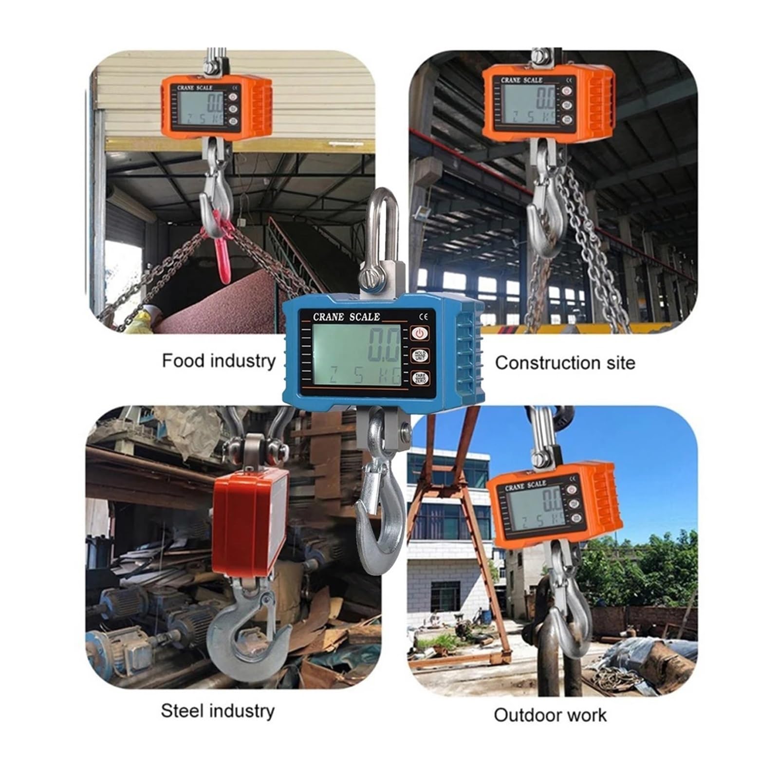 Escala colgante, 1000kg/2204lb Báscula digital colgante para grúa | Incluye cambio de unidades, retención de datos y pantalla digital legible para almacenes, talleres y pesaje industrial.