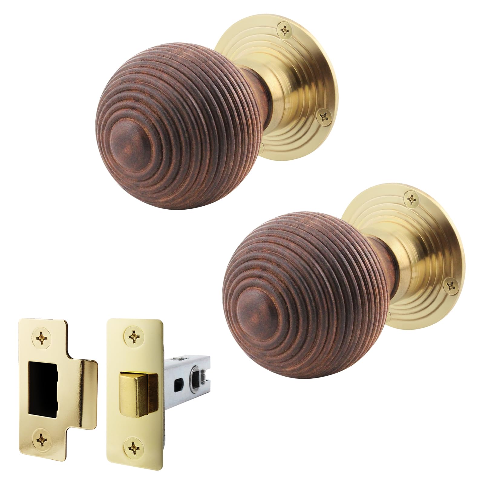 EAI Rosewood Door Knobs with Latch 76mm, 1 Pack - Beehive