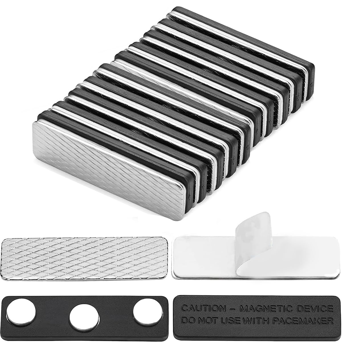 12 Pack Magnetic Curtain Closure for Blackout Blind,Magnetic Curtain Clips with Adhesive for Curtain,Curtain Magnet with 3 Extra-Strong Neodymium Magnets Blackout Blind Accessory