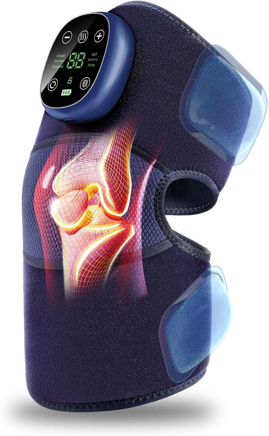Neues Knie Massagegerät, 3-in-1 Schnurloses Knie Airbag Massagegerät mit Wärme und Vibration, Kniemassagegerät für Arthritis, Ischias, Knieschmerzen,Gerissenen Meniskus, Geschenk